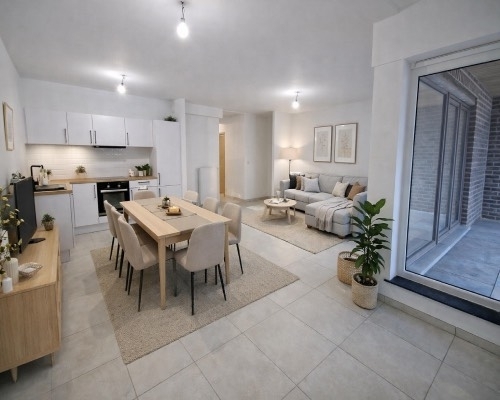 Appartement neuf 2 chambres + bureau avec parking